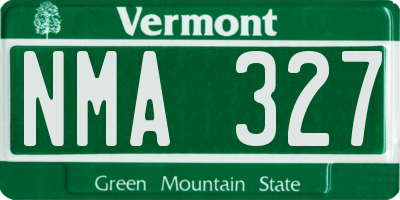 VT license plate NMA327
