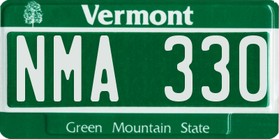 VT license plate NMA330