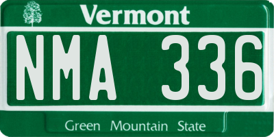 VT license plate NMA336