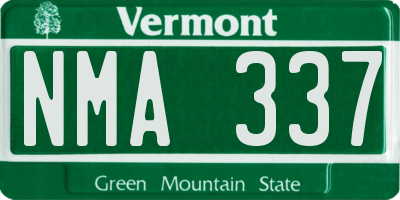 VT license plate NMA337