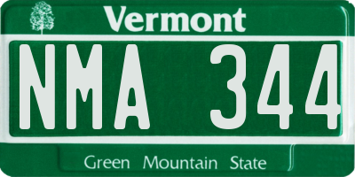 VT license plate NMA344