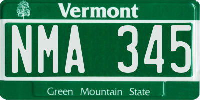 VT license plate NMA345