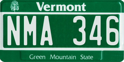 VT license plate NMA346