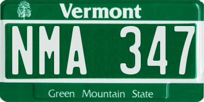 VT license plate NMA347