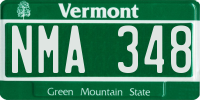 VT license plate NMA348