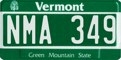 VT license plate NMA349