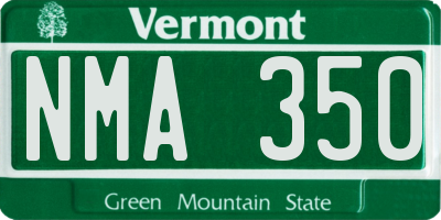 VT license plate NMA350