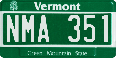 VT license plate NMA351