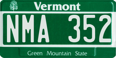 VT license plate NMA352
