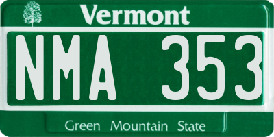 VT license plate NMA353