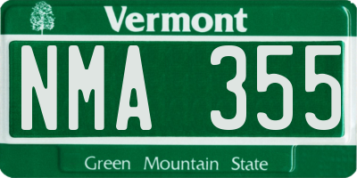 VT license plate NMA355