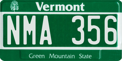 VT license plate NMA356