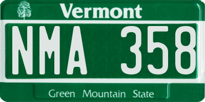 VT license plate NMA358