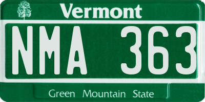 VT license plate NMA363