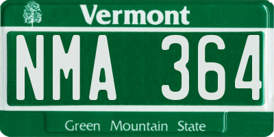 VT license plate NMA364