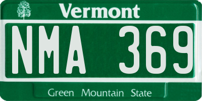 VT license plate NMA369