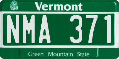 VT license plate NMA371