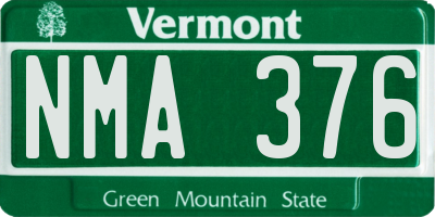 VT license plate NMA376
