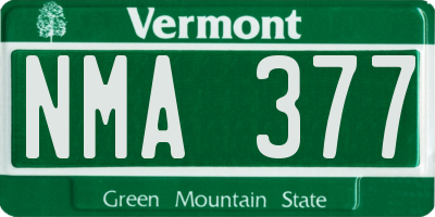 VT license plate NMA377