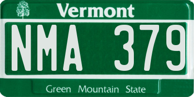 VT license plate NMA379