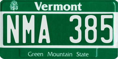 VT license plate NMA385