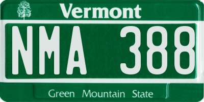 VT license plate NMA388