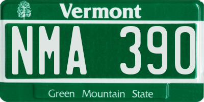 VT license plate NMA390