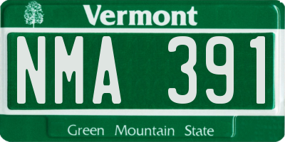 VT license plate NMA391