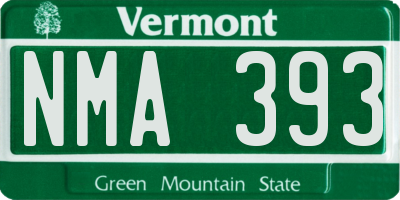 VT license plate NMA393