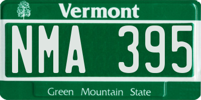 VT license plate NMA395