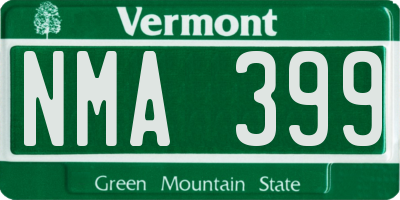 VT license plate NMA399