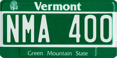 VT license plate NMA400