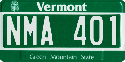 VT license plate NMA401