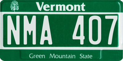 VT license plate NMA407
