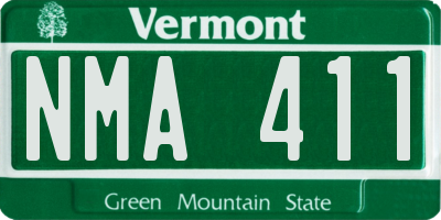 VT license plate NMA411
