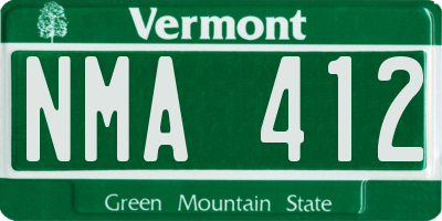 VT license plate NMA412