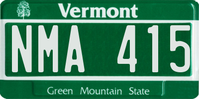 VT license plate NMA415