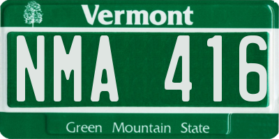 VT license plate NMA416