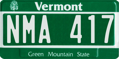 VT license plate NMA417