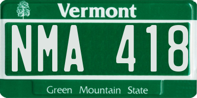 VT license plate NMA418