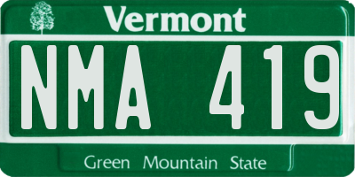 VT license plate NMA419