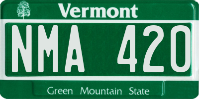 VT license plate NMA420