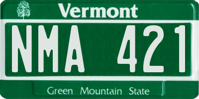 VT license plate NMA421