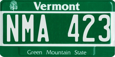 VT license plate NMA423