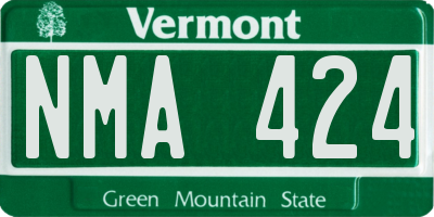 VT license plate NMA424
