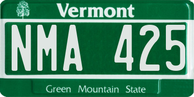 VT license plate NMA425