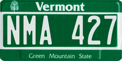 VT license plate NMA427