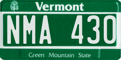 VT license plate NMA430