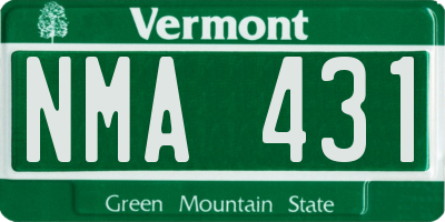 VT license plate NMA431