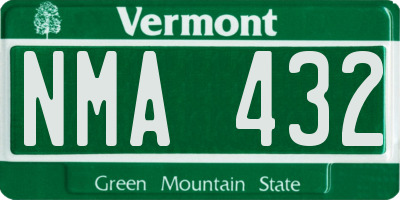 VT license plate NMA432